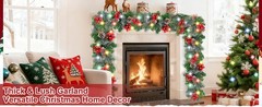 Timer – 9Ft by 10 Inch Prelit Christmas Garland with 50 Colorful Lights, Thick