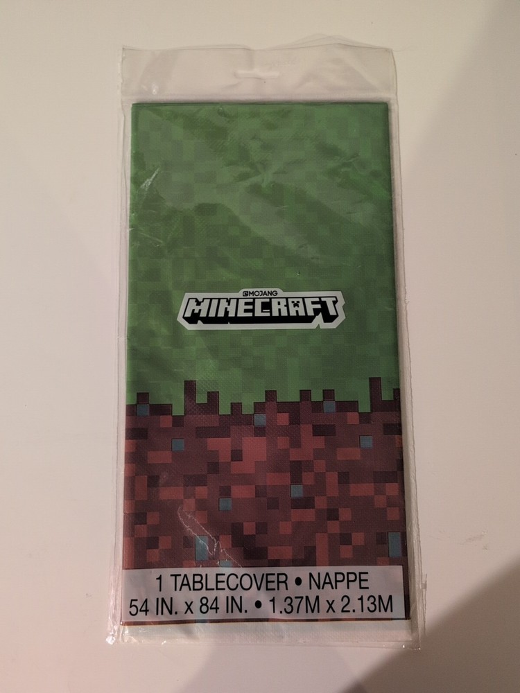 MINECRAFT Gamer Birthday Party Plastic TABLE COVER 54” x 84” MOJANG