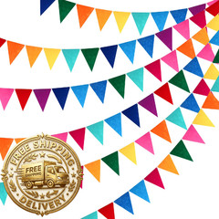 Outus 6 Pack 72 Flags/8.2 Ft Rainbow Pennant Banner Multicolor Bunting String