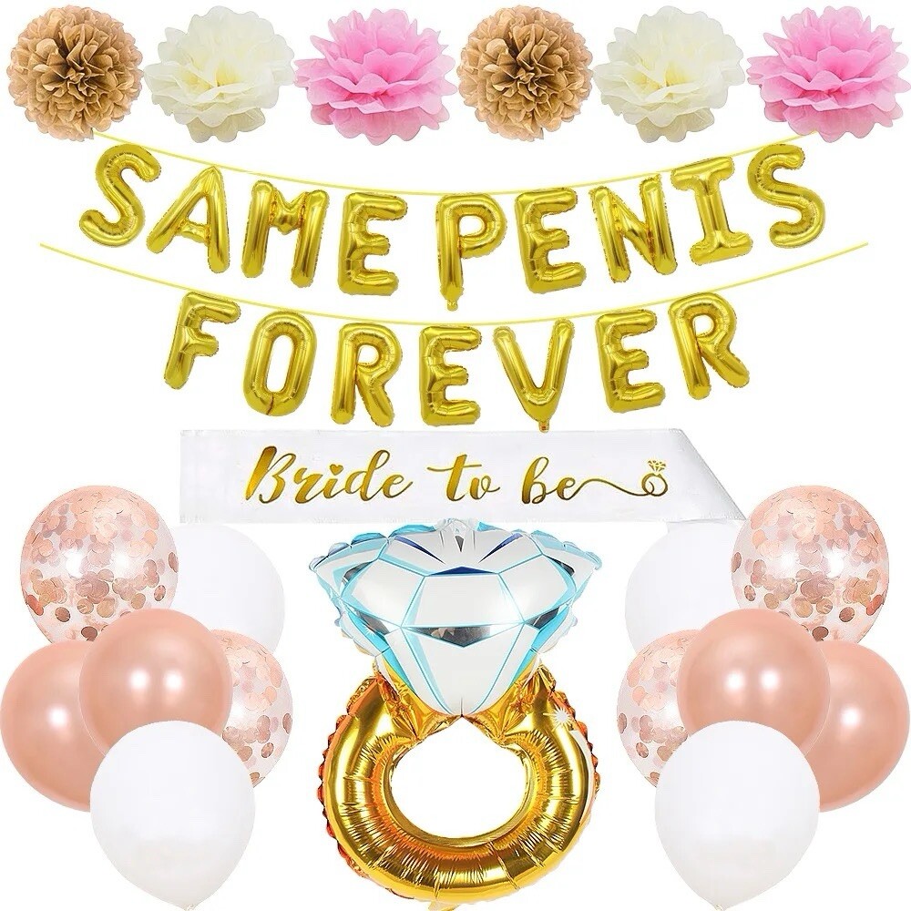 USA FAST FREE SHIPPING Same Penis Forever Bachelorette Wedding Party Decorations