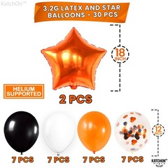, Black 2025 Balloons Set – Giant 40 Inch, Pack of 34 | Orange and Black Grad…