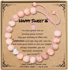 Beautiful Pink Heart Bracelet with Gift Box – Perfect for Sweet 16 Celebrations