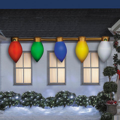 13 Ft. 5 3/4″ Airblown Inflatable Hanging Multicolor Christmas Lightbulb String