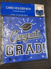 Congratulations Graduation – New Congrats Grad Card Holder Box , Blue/ White