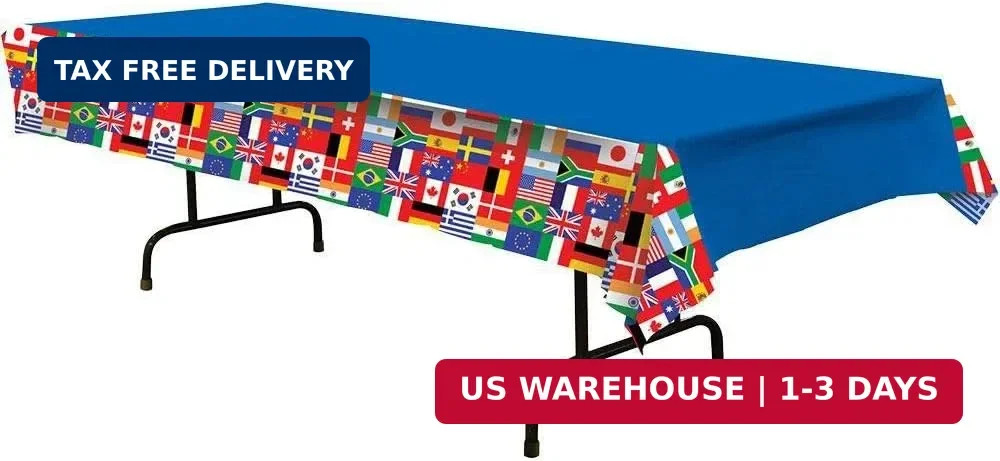 Beistle International Flag Tablecover, Global Party Decorations, Multicultural R