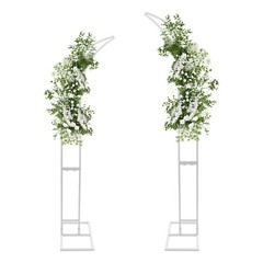 2 PCS Curved Wedding Arched Stands Backdrop Stand for Ceremony and Party