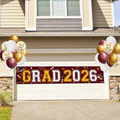 Maroon and Gold Graduation Decorations Yard Sign Banner Class of 2026 Maroon and