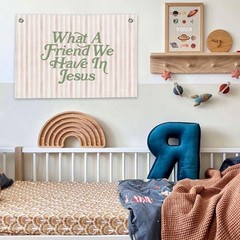 Christian Nursery Decor-What a Friend We Have in Jesus Christian Canvas Banne…