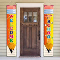 Welcome Back to School Party Decorations Porch Sign Hanging Backdrop Banner 2025