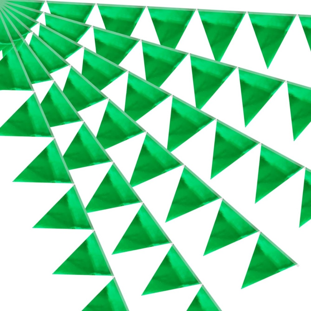 64ft Green Triangle Pennant Banner Flag Metallic Bunting Garland for Hanging …