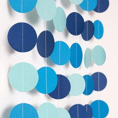 Blue Circle Dot Garland Polka Dots Paper Hanging Streamer Bunting Banner Backdro