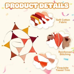 3.1m/10.2ft Fabric Pennant Banner, Pennant Banner Flags, Warm Autumn Tones