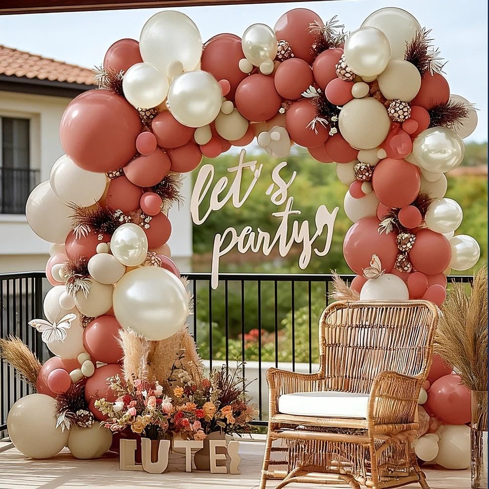 Dusty Pink Balloon Garland Double Stuffed Mauve Pink Balloons Pearl White San…