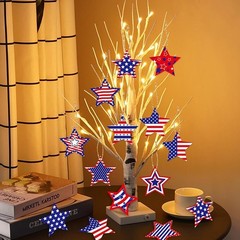 Effortless Patriotic Decor: 24 Star Hanging Ornaments for Any Celebration