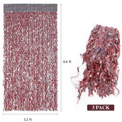 Shiny Tinsel Foil Fringe Curtain Backdrop Party Decoration 3 Packs 3.3×6.6ft New