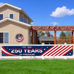 Stunning 250th Anniversary Banner 138 x 20 In – Patriotic Red, White & Blue
