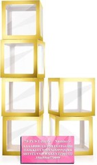 Baby Boxes with Letters, 6 Transparent Balloon 6 PCS, Golden Box