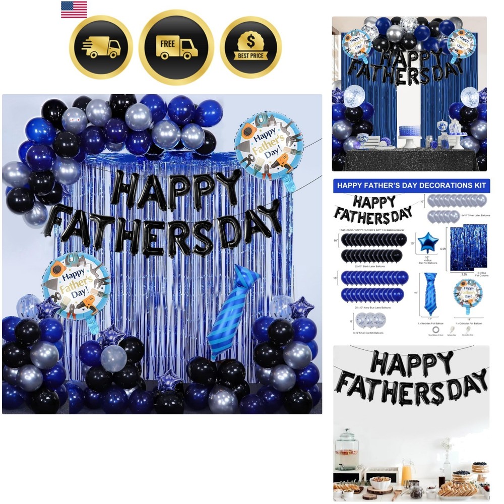 Fathers Day Decorations Banner Balloons Kit Party Supplies Gift Festive