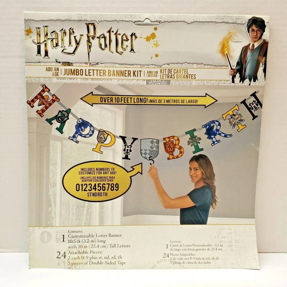Harry Potter Birthday Party JUMBO LETTER BANNER KIT Wall Decoration