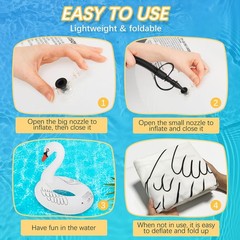 Swan Inflatable Pool Floats, Large Pool Float Water Floaties for Adults, 42In…