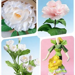 Crepe Paper Rolls Sheets Floral Wires Tapes Flower Making Craft Light 6 Colors