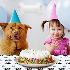 10PCS Dog Bone Foil Balloon White Aluminum Mylar Foil Pet-Themed Balloons, Pe…