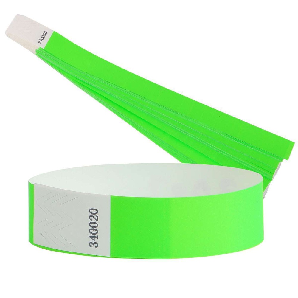 100 Pieces Colored Wristbands for Events Wrist Bands Paper Bracelets Waterproof