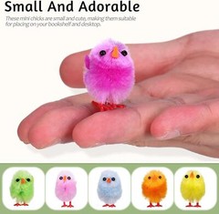 12 Multicoloured Easter Chicks Plush Fluffy Chickens Egg Hunts Kids Bonnet Decor