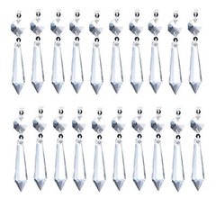 20 Pcs Chandelier Icicle Crystal Prisms Replacement for Lamp Decoration