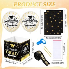 Graduation Pull Money Balloon Box Surprise Kit for Cash Graduation Party Balloon