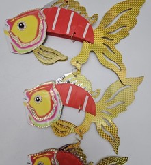 Chinese New Year Lantern Decorations PAIR ~ Fish Lanterns & Pineapple LARGE