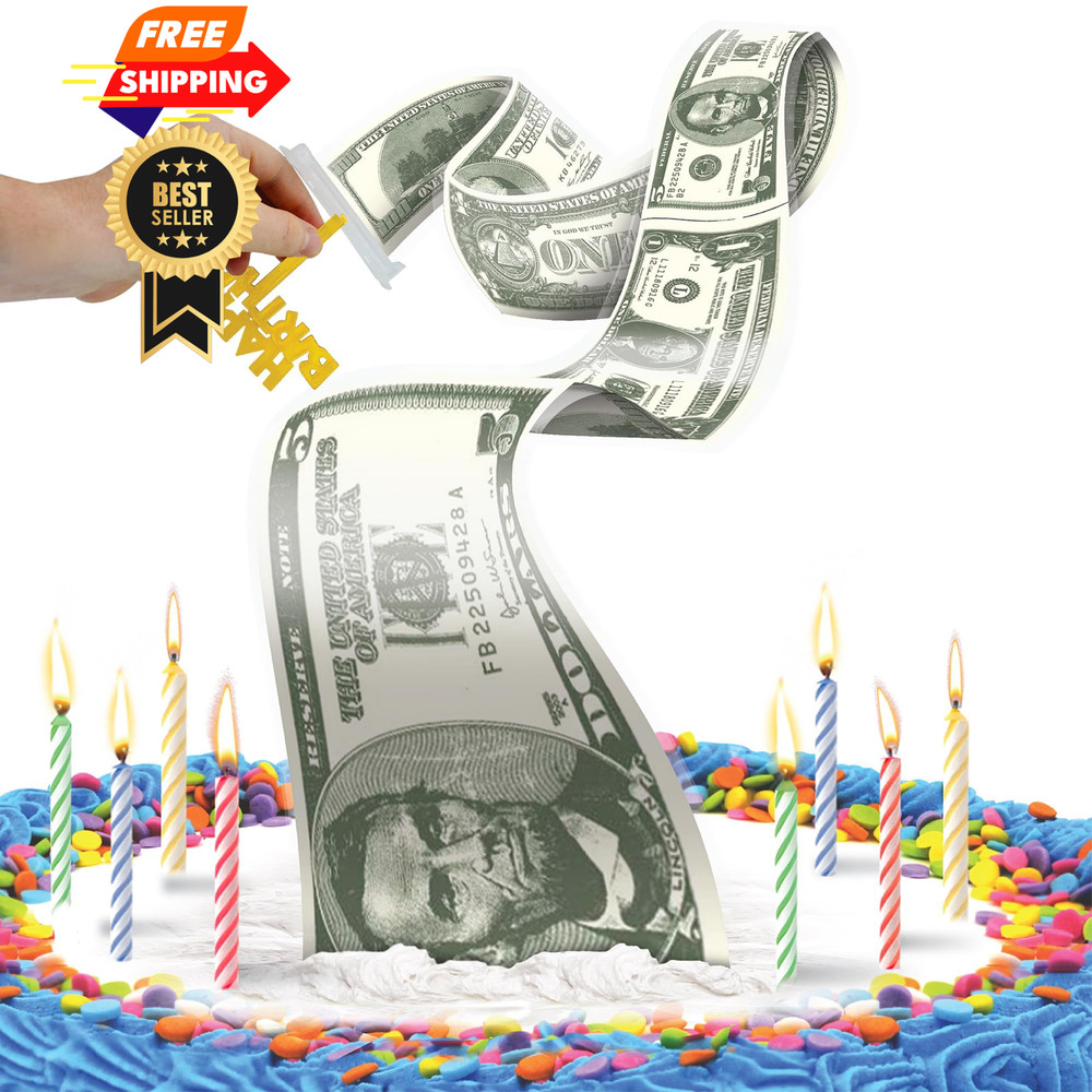 BEST PARTY EVER! Cash Stash Cake Surprise 4 inches by 3.5 inches, Multicolor