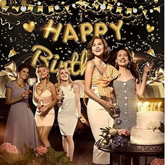 Large Birthday Backdrop Fabric 70.8 x 43.3 Inch for Photo Booth