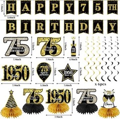 75th Birthday Decorations for Men Women21PCS Back in 1950 Party Banner Decora…