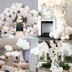 130PCS White Balloons Garland Arch Kit, Different Sizes 18 12 10 5 Inch Latex Ba