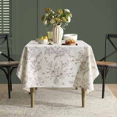 OMMATO Table Cloth Square Floral Tablecloth Farmhouse Vintage French Rustic Brow
