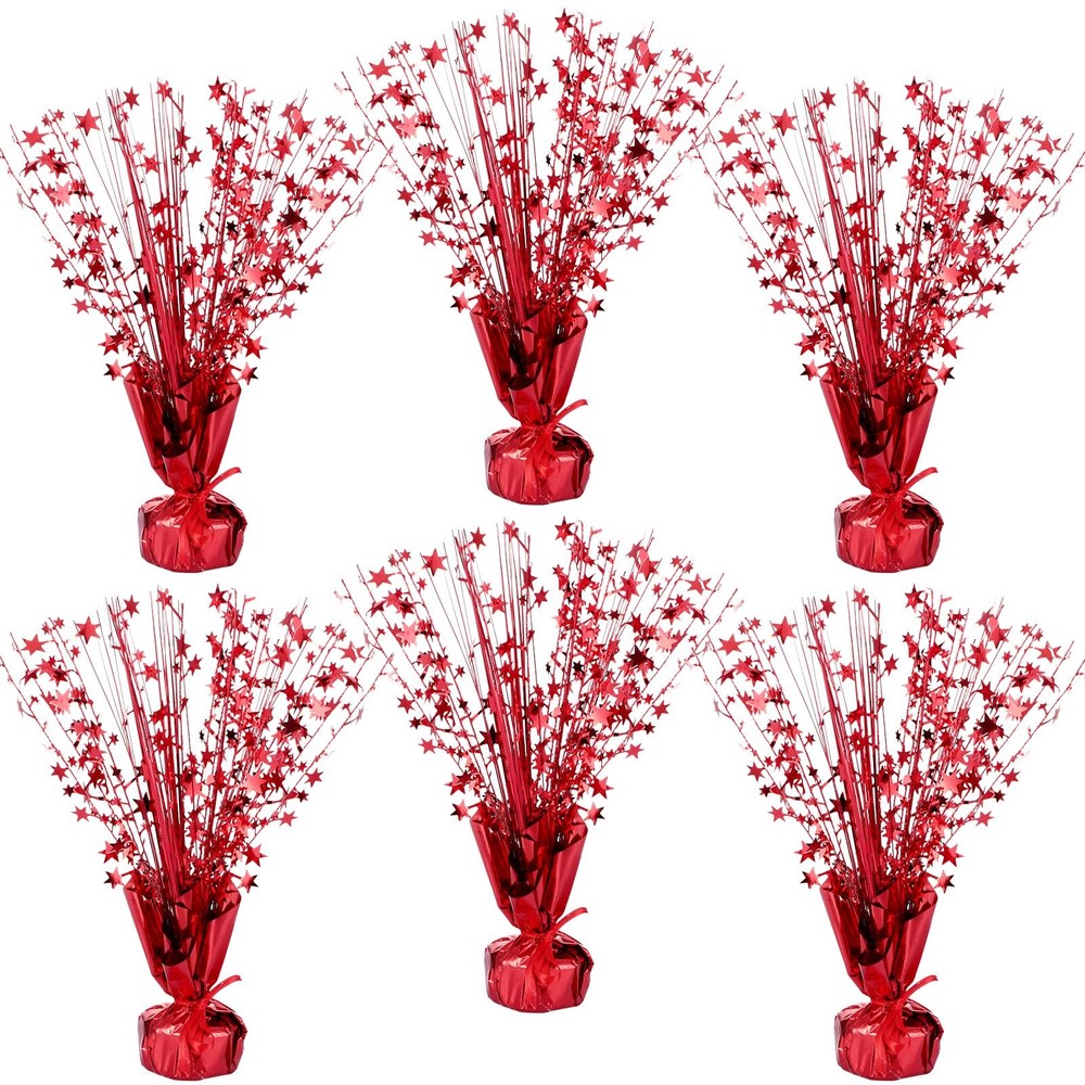6 Pcs Metallic Foil Spray Centerpiece Party Star Decoration Table Decor for B…