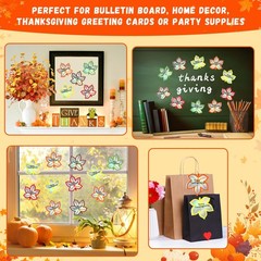 50 PCS Iridescent Fall Leaves Bulletin Board Thanksgiving Harvest Decor