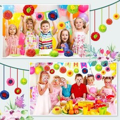 18 PCS Mexican Paper Tissue Flowers Colorful Fiesta Spring Floral Party Wall