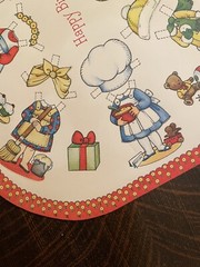 Vtg 1975 Joan Walsh Anglund Hallmark Placemats Paper Dolls Happy Birthday 6 Mats