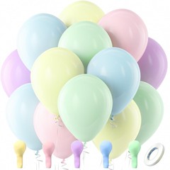 100 Pack 12 inch Pastel Balloons Multicolor for Birthday, Baby shower, Wedding