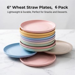 6 PACK 6 Inches Lightweight 6inch, Green, Pink, Blue, Beige, Yellow, Purple