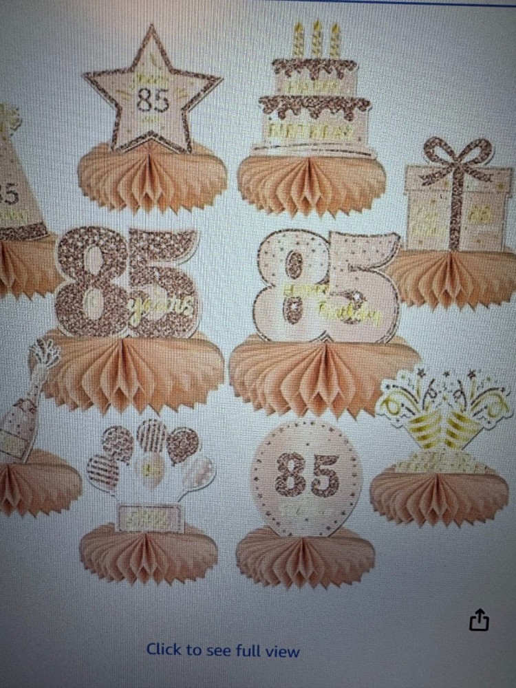 85th Birthday Party Centerpiece–FREE SHIPPING