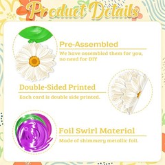 Flower Hanging Swirl Decorations – 36 Pcs Spring Floral Butterflies Ceiling H…
