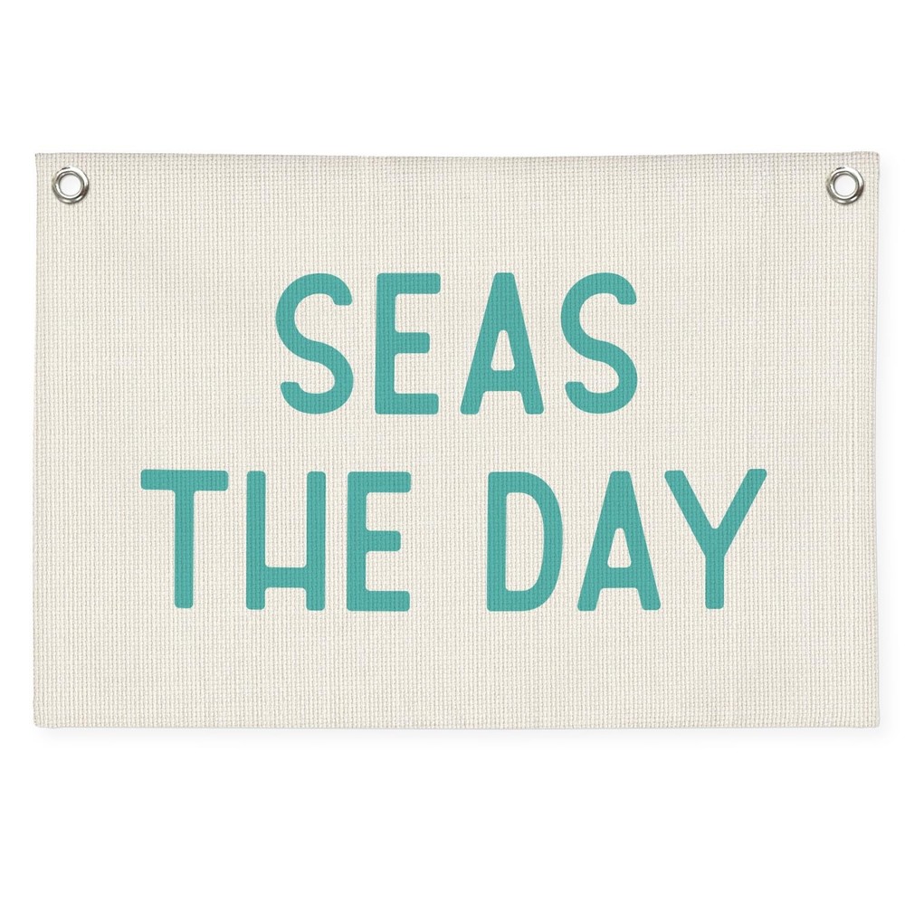 Coastal Inspirational Banner Wall Hanging, Seas the Day Kids Playroom Nursery…
