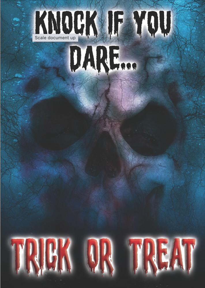 Halloween Scary Poster Trick Treat Sign Notice Opt Lamination Decor Door Window