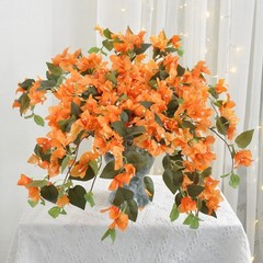 Triangle Plum Flowers Artificial Silk Floral Arrangement for Table Centerpiece