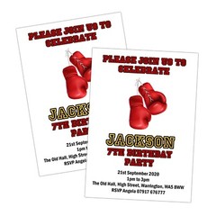 BOXING BIRTHDAY DECORATION INVITE STICKER BANNER WELCOME SIGN DRINK WRAP PAPER