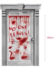 DECO DOOR DRIPING BLOOD ASYLUM 1.65m x 85cm, Red