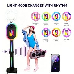 Portable iPad Photo Booth Kiosk RGB Ring Light Selfie Machine for Party Rental
